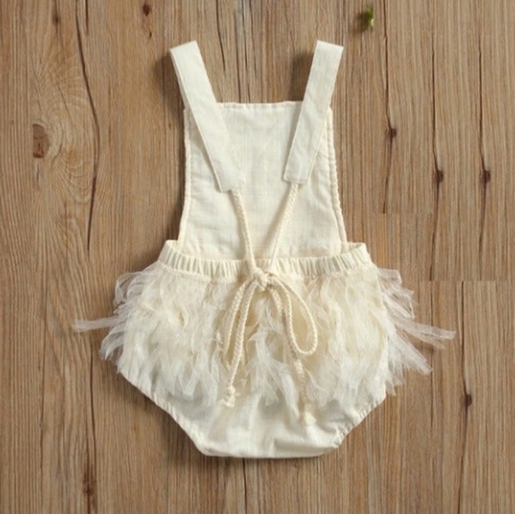 Bohemian Cream Lace Jumpsuit Dress Romper Sunsuit - Picture 3 of 5